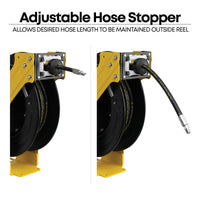 PROLUBE Dual Arm Grease Hose Reel, High Pressure, 32' Long Hose, 1/4" NPT