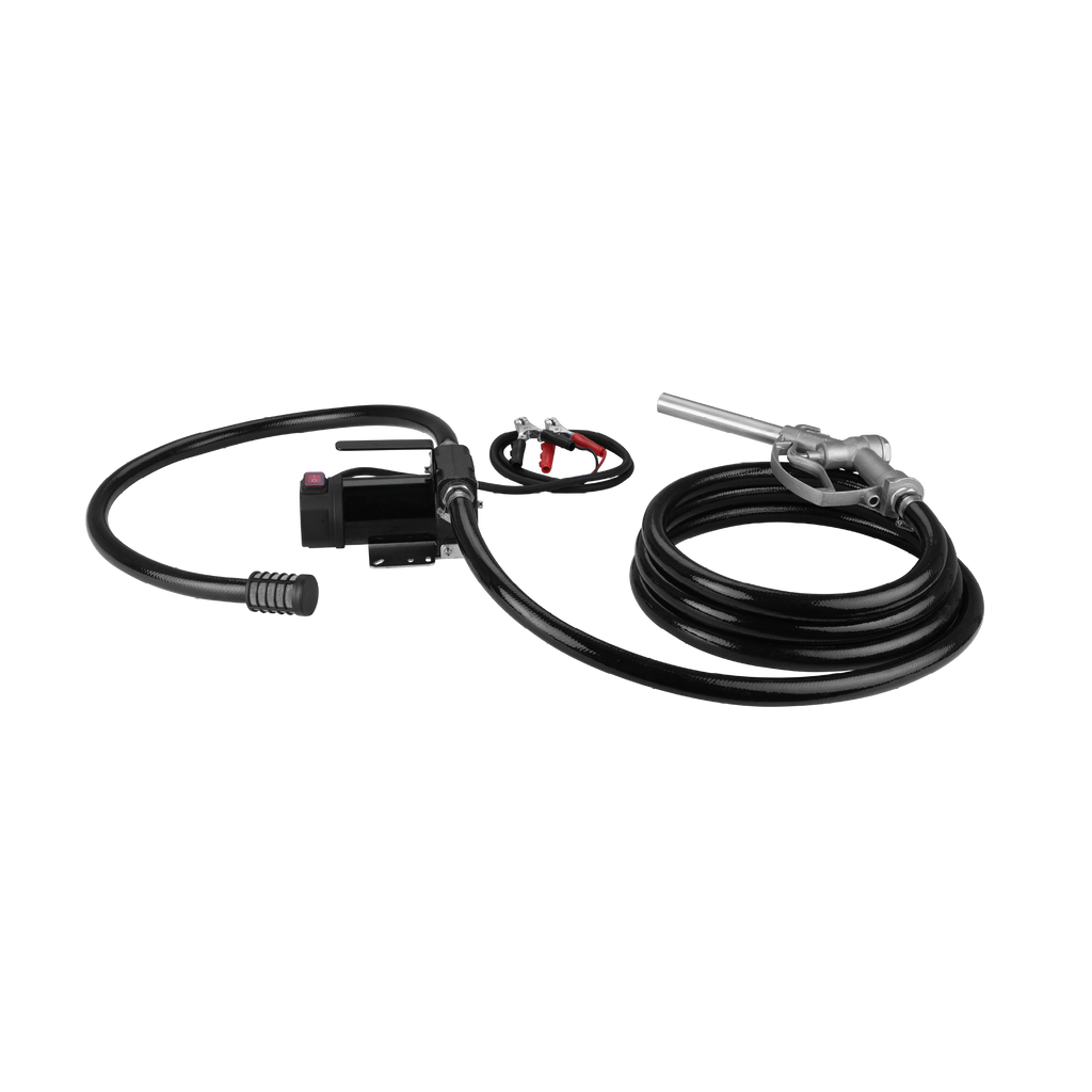 12V DC Electric Diesel Pump with 13.1 Foot Long Hose and Nylon Suction Strainer, up to 12 GPM