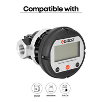 Heavy Duty In-Line Digital Fuel Meter, Oval Gear, 32 GPM