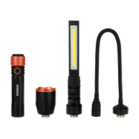 3-in-1 Quick Connect Work Light - Interchangeable Flashlight, Flexible Work Light, and Foldable Work Light