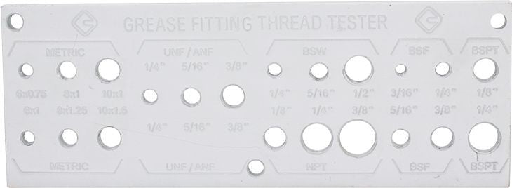PROLUBE Grease Fitting Thread Tester, Multiple Threads – GROZ USA