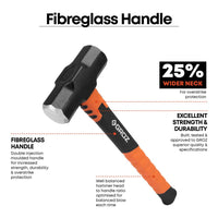 14" Fiberglass Handle Engineer's Hammer, 4 lb.