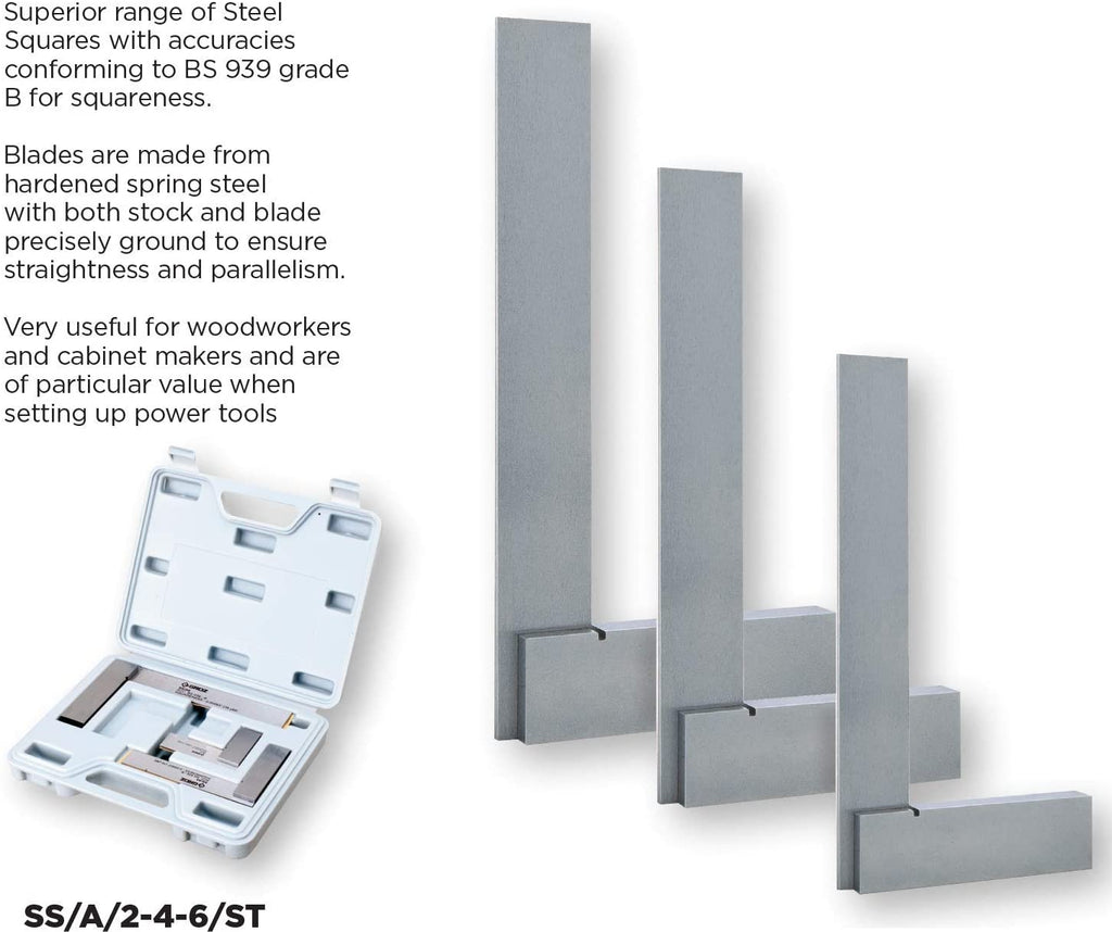 Machinist Steel Square Set With Plastic Carrying Case – GROZ USA