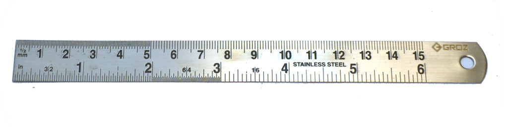 Stainless Steel Ruler, Imperial & Metric Graduations - 6