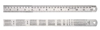 Stainless Steel Ruler, Imperial & Metric Graduations - 6", 12", 18", 24", 40", or 48"