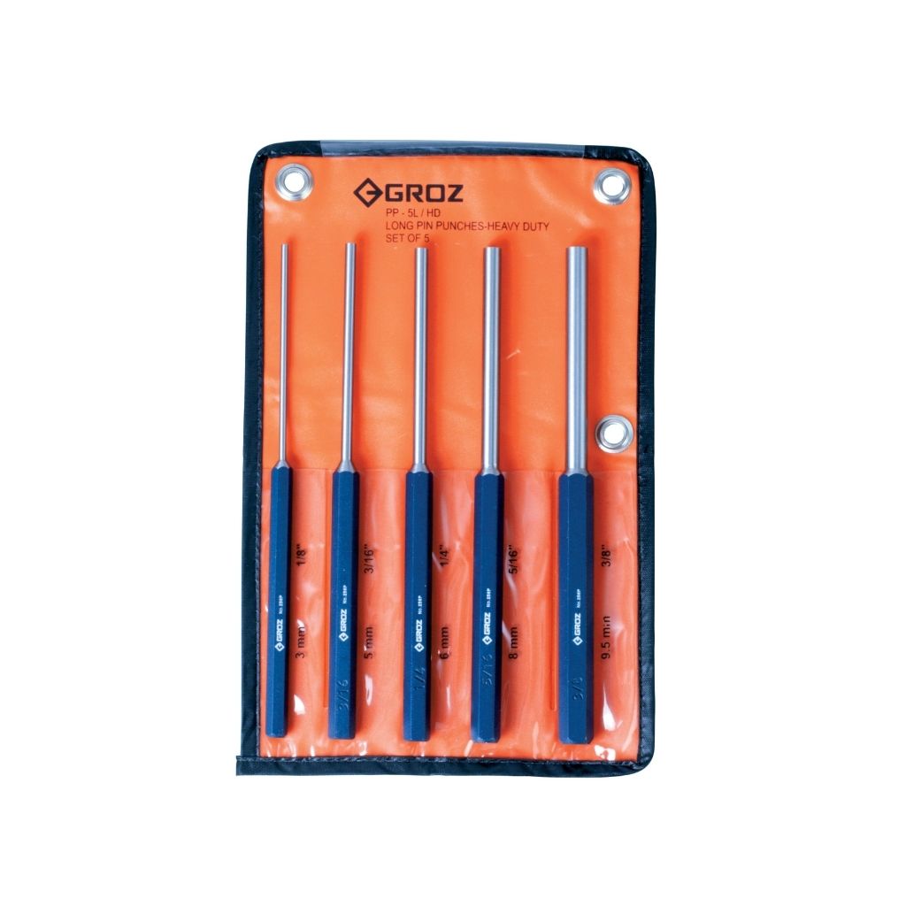 Extra Long Pin Punch Set, (Pack of 5) – GROZ USA