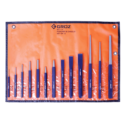 13 Piece Punch and Chisel Set with Pouch
