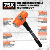 GROZ Heavy Duty 6-Pound Sledge Hammer with 24-Inch Indestructible Handle