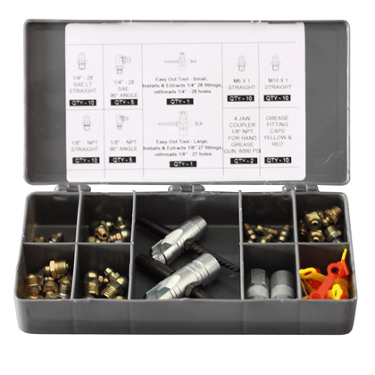 Grease Fittings & Assortment Kit, 65pc. Set Assortment