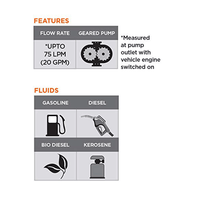 12V High-Flow Electric Fuel Pump, Explosion Proof, 15' Power Cable