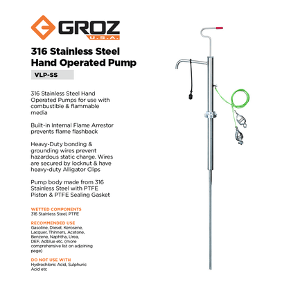 Stainless Steel Hand Operated Pump