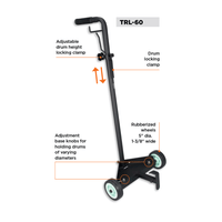 Adjustable Drum Trolley, for up to 120 lbs. or 16 gallons Drums
