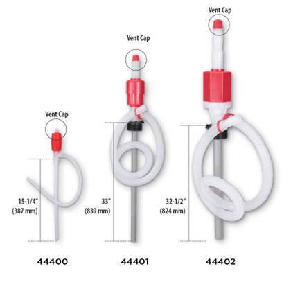 Plastic Siphon Pumps, available in 2, 5, and 7 GPM