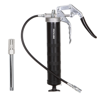 Pistol Grip Grease Gun, HD, 5000 psi, w/ 4" Steel Ext, 4-Jaw Coupler, and 18" Hose