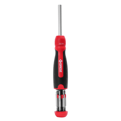 Ratcheting Screwdriver with 7 Steel Interchangeable Bits
