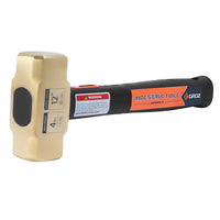 12" Indestructible Handle Brass Striking Hammer, 4 lb.