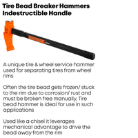 32" Indestructible Handle Tire Bead Breaker Hammer, 10 lb.