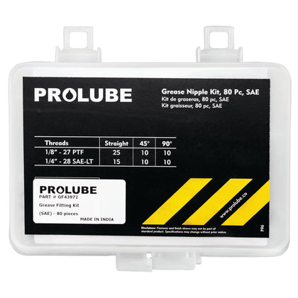 PROLUBE 80 Piece SAE Grease Fitting Set, 1/8