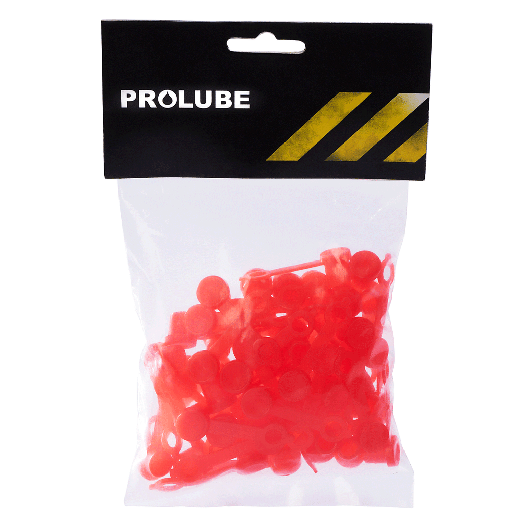 PROLUBE Grease Fitting Cap, Pack of 50, Red