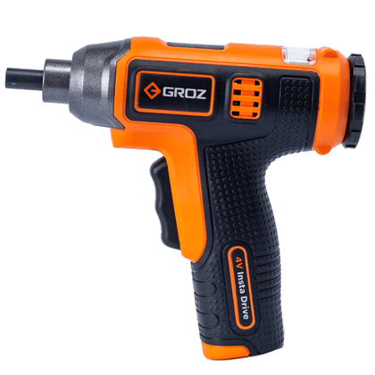 Cordless Screwdriver, 4V Insta Drive with 7 Bits, Retractable Cartridge & USB Charger