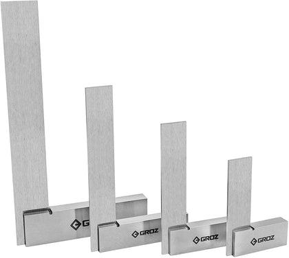 4 Piece Machinist Steel Square Precision Set, 48 or 72-96 Micron Squareness