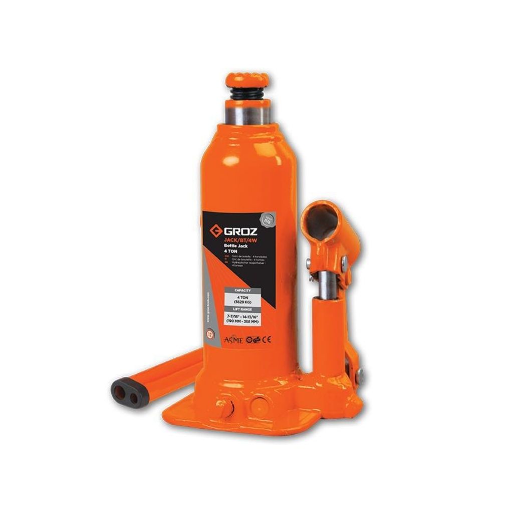 Welding Type Bottle Jack with Load, 4, 12, 20, 32, or 50 Ton Capacities